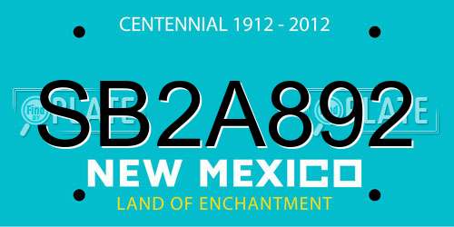SB2A892 New Mexico License Plate