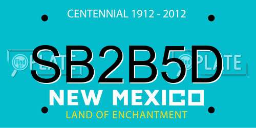 SB2B5D New Mexico License Plate