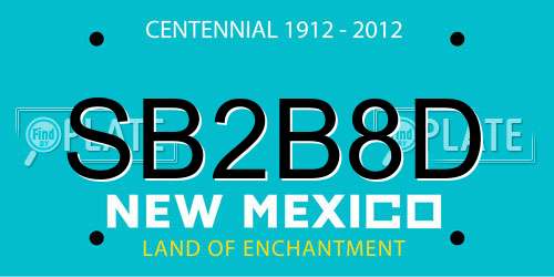 SB2B8D New Mexico License Plate