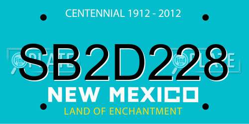SB2D228 New Mexico License Plate
