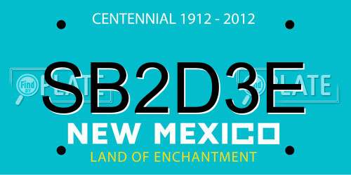 SB2D3E New Mexico License Plate