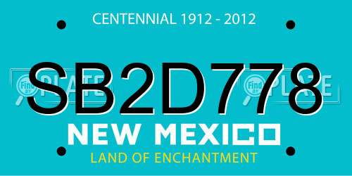 SB2D778 New Mexico License Plate