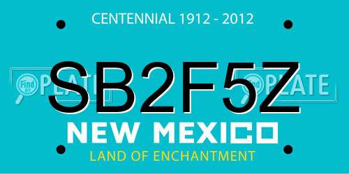 SB2F5Z New Mexico License Plate