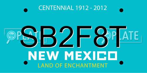 SB2F8T New Mexico License Plate