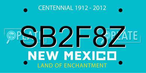SB2F8Z New Mexico License Plate