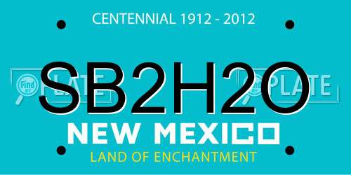 SB2H2O New Mexico License Plate