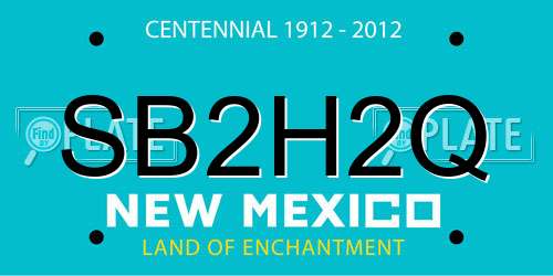 SB2H2Q New Mexico License Plate