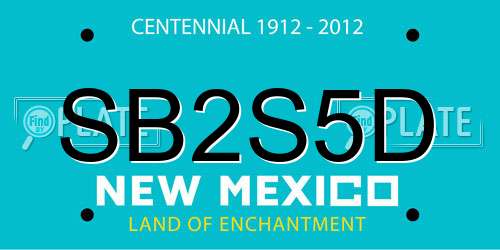 SB2S5D New Mexico License Plate