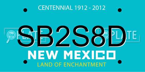 SB2S8D New Mexico License Plate