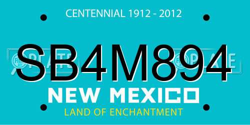 SB4M894 New Mexico License Plate