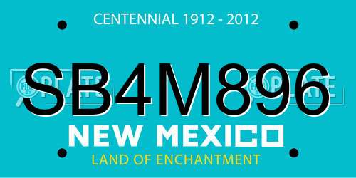 SB4M896 New Mexico License Plate
