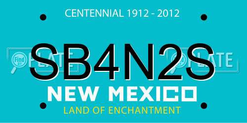 SB4N2S New Mexico License Plate