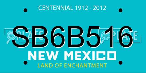 SB6B516 New Mexico License Plate