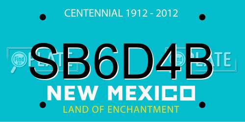 SB6D4B New Mexico License Plate