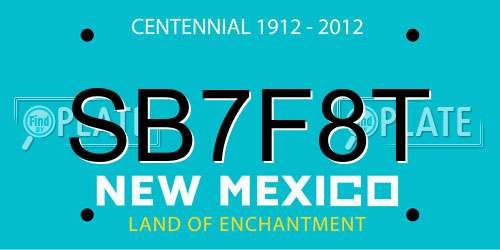 SB7F8T New Mexico License Plate