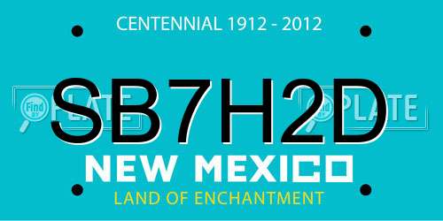 SB7H2D New Mexico License Plate