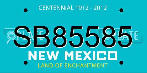 SB85585 New Mexico License Plate