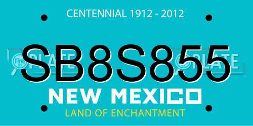 SB8S855 New Mexico License Plate
