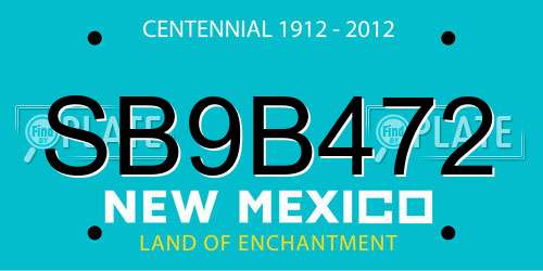 SB9B472 New Mexico License Plate