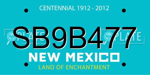 SB9B477 New Mexico License Plate