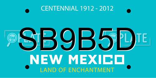 SB9B5D New Mexico License Plate