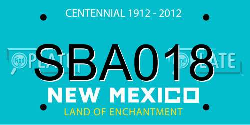 SBA018 New Mexico License Plate