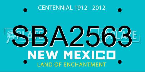 SBA2563 New Mexico License Plate