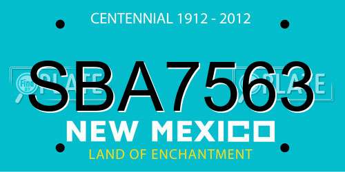 SBA7563 New Mexico License Plate