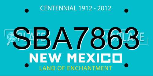 SBA7863 New Mexico License Plate
