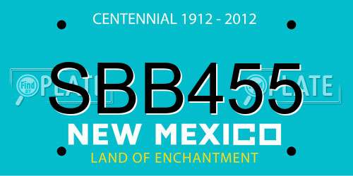 SBB455 New Mexico License Plate