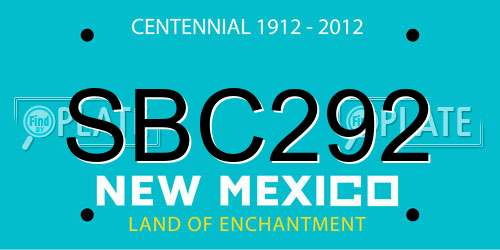 SBC292 New Mexico License Plate