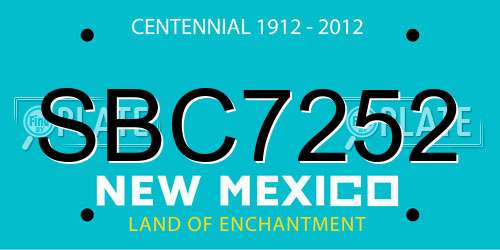 SBC7252 New Mexico License Plate