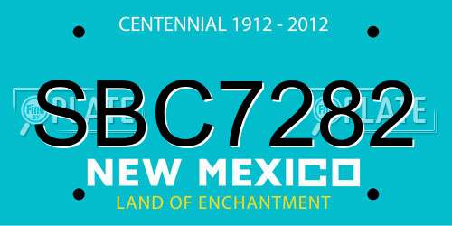 SBC7282 New Mexico License Plate
