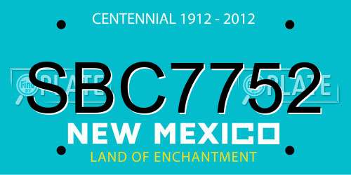 SBC7752 New Mexico License Plate