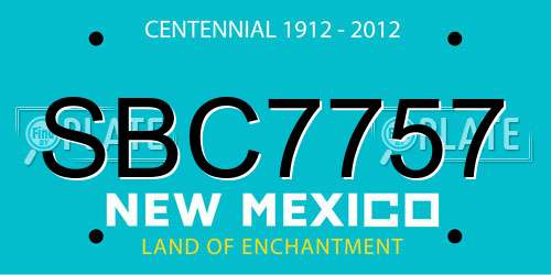 SBC7757 New Mexico License Plate