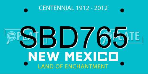 SBD765 New Mexico License Plate