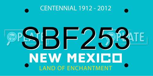 SBF253 New Mexico License Plate
