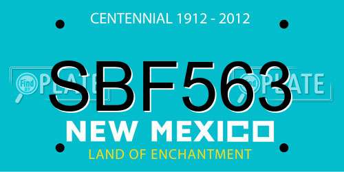 SBF563 New Mexico License Plate