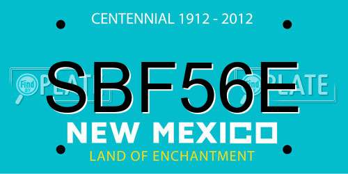 SBF56E New Mexico License Plate