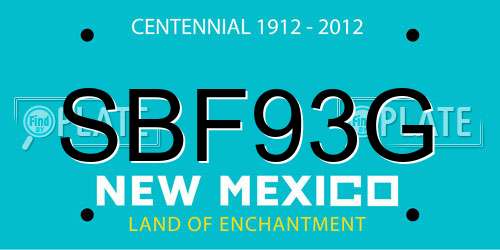 SBF93G New Mexico License Plate