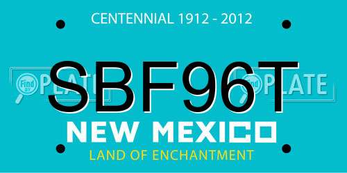 SBF96T New Mexico License Plate