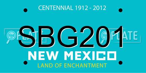 SBG201 New Mexico License Plate