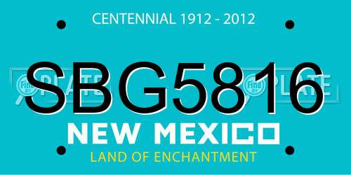 SBG5816 New Mexico License Plate
