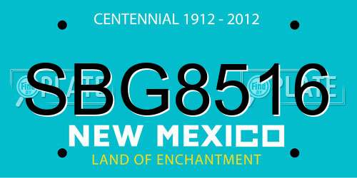 SBG8516 New Mexico License Plate