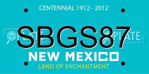 SBGS87 New Mexico License Plate