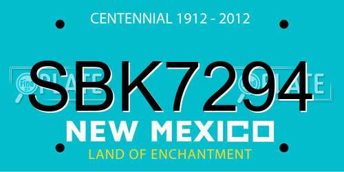SBK7294 New Mexico License Plate