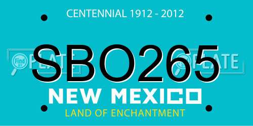 SBO265 New Mexico License Plate