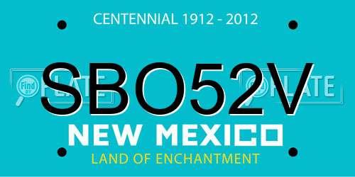 SBO52V New Mexico License Plate