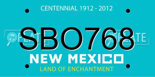 SBO768 New Mexico License Plate