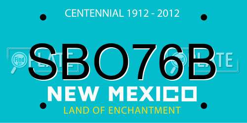 SBO76B New Mexico License Plate